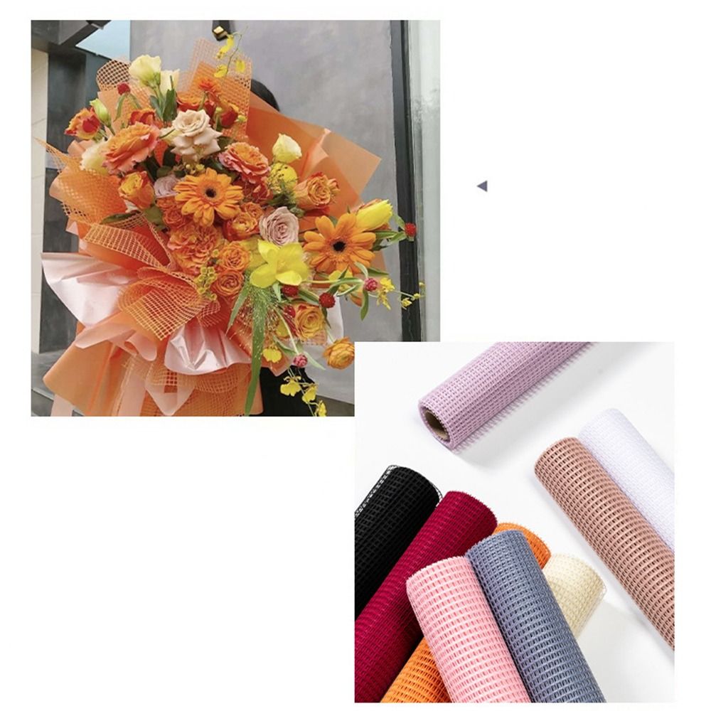 Florist Flower Supply - 50cm Breites Frischblumen-Einwickelpapier DIY Hartes Garn-Netz-Einwickelpapier