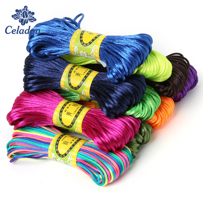 Ribbon Wired Satin - 2mm 20Meter weiche Satin Rattail Seide
