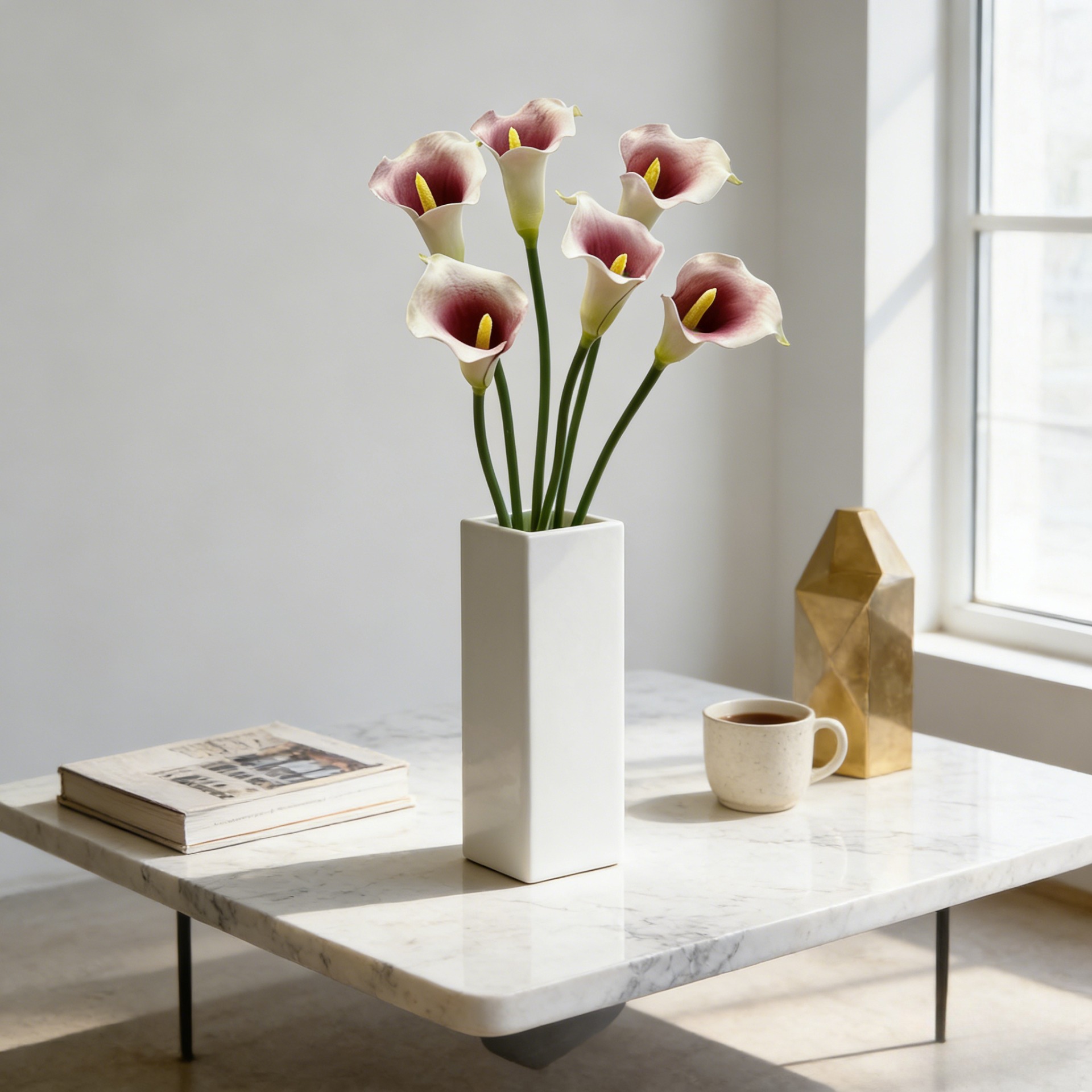 Supply For Florist - 26 Zoll Einzelstiel Halbmond-Kallalelie Künstliche Blume